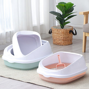 Pet Toilet Bedpan Anti Splash Cats Litter Box Cat Dog Tray with Scoop Kitten Dog Clean Toilette Home Plastic Sand Box Supplies